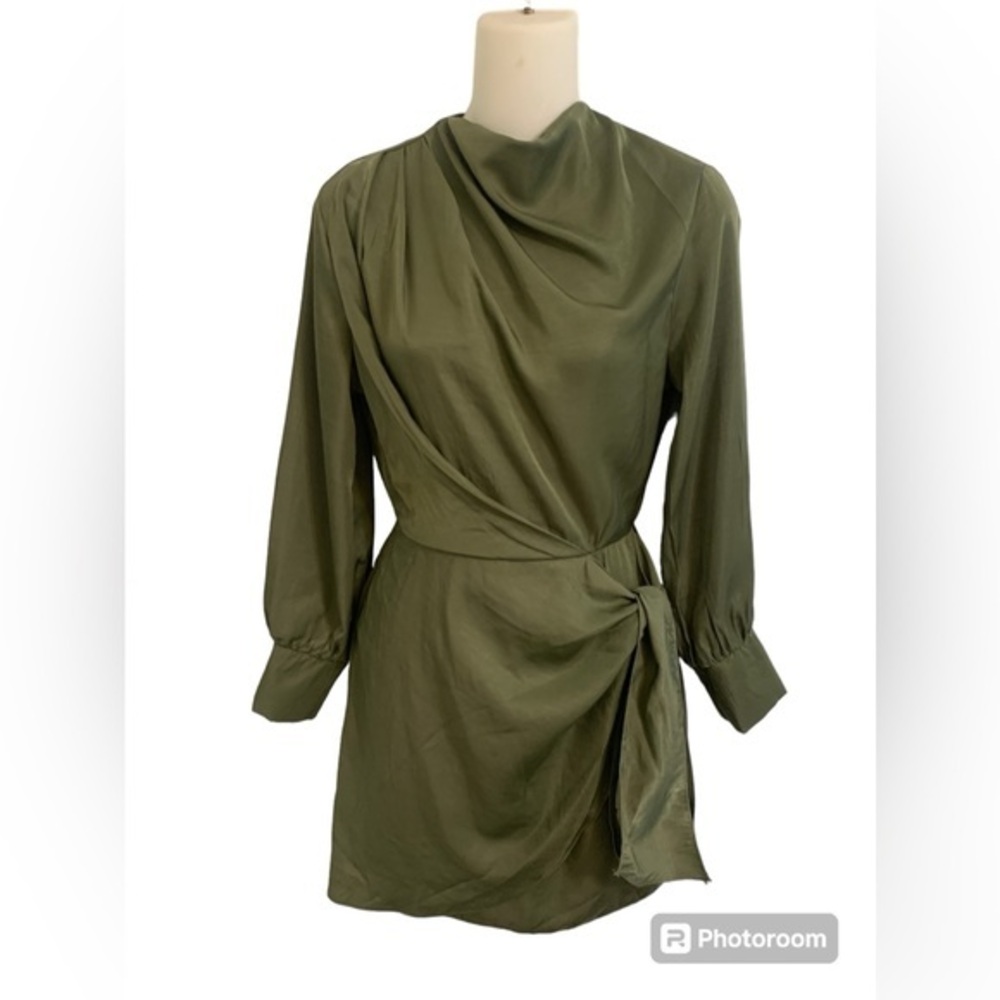 Asos Design Petite cowl Neck Pleated Mini Dress Sz 2P